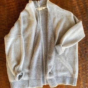 Anthropologie Gray Waffle Knit Cardigan